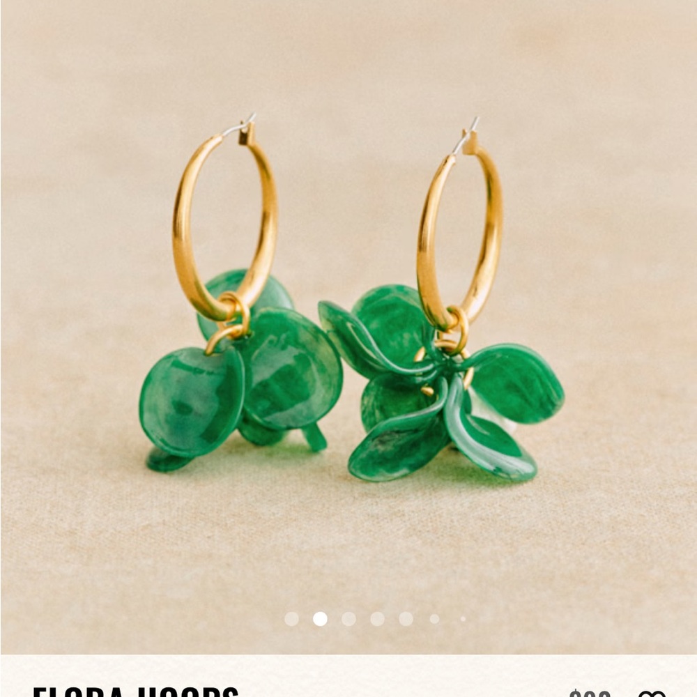 Sezane Green and Gold Leaf Earrings